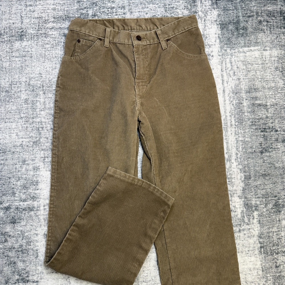 VTG Dickies Corduroy Jeans Mens 30x30 Tan Brown 5‎ Pocket Pants Straight Pinwale